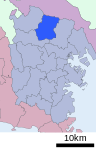 Location of Tsuzuki ward Yokohama city Kanagawa prefecture Japan